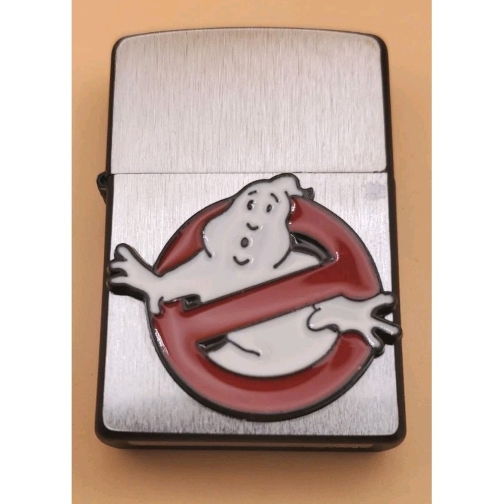 Zippo Lighter With A Ghost Hunter Emblem Silver And Black,  Unused